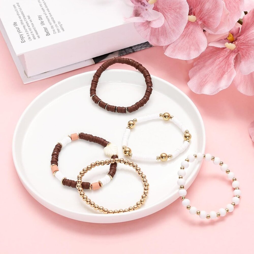 Elastic Layering Bracelets - 13pcs Stackable Boho… - image 3
